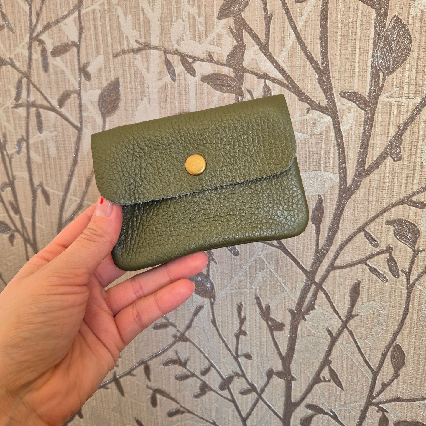Leather coin purse - olive