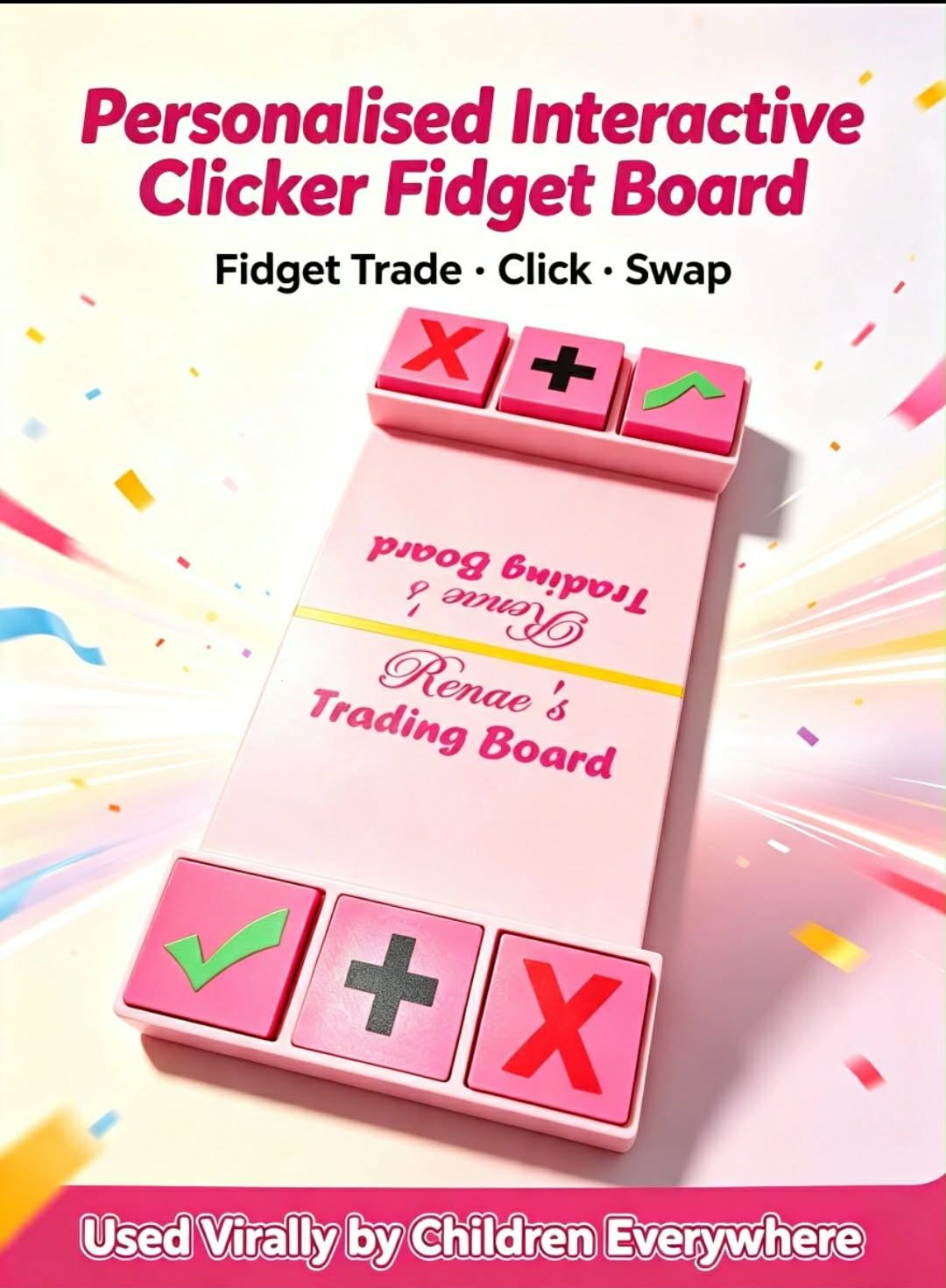 Personalised viral 3d printed interactive clicker Fidget Trading game