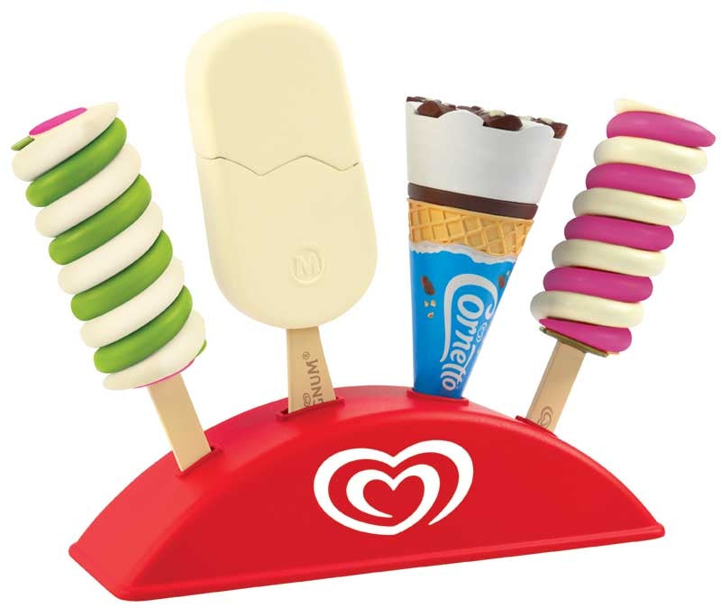 Walls toy play ice cream stand and x4 ice creams