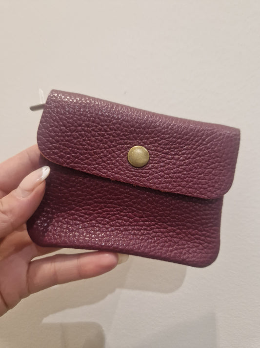Leather coin purse - wine