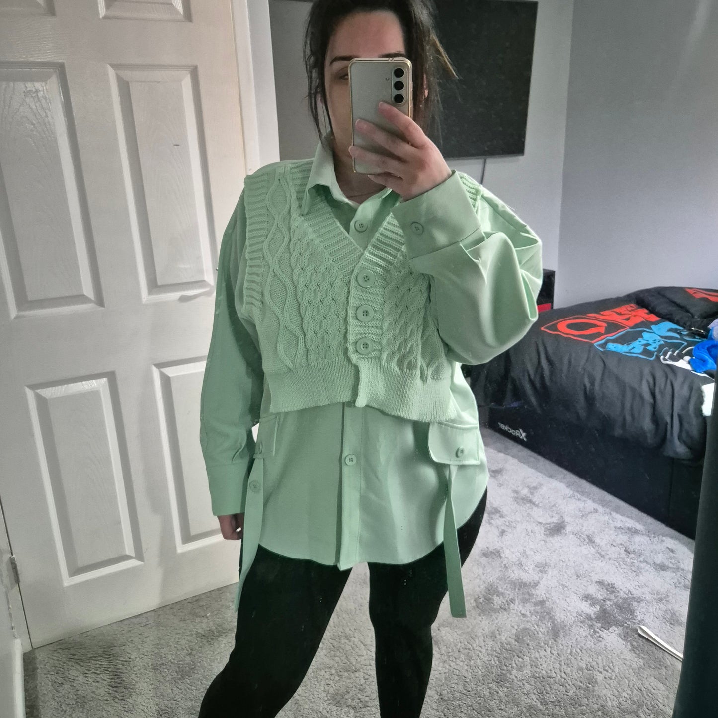 Knitted waistcoat shirt