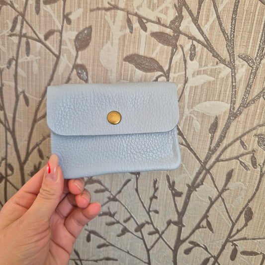 Leather coin purse - pale blue