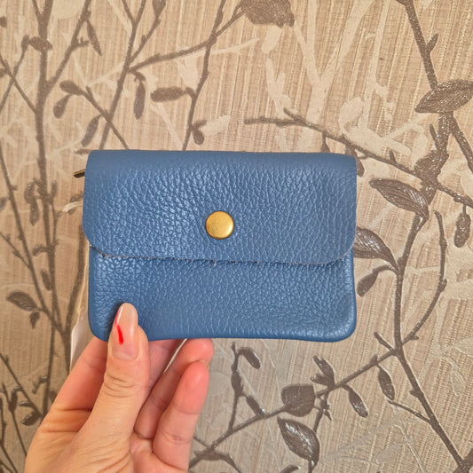 Leather coin purse - royal blue