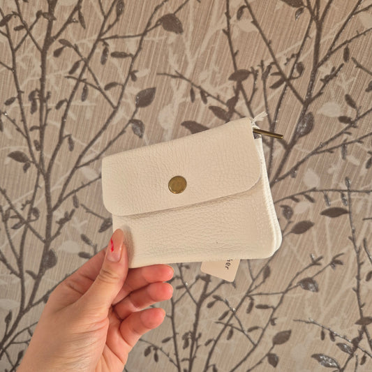 Leather coin purse - white