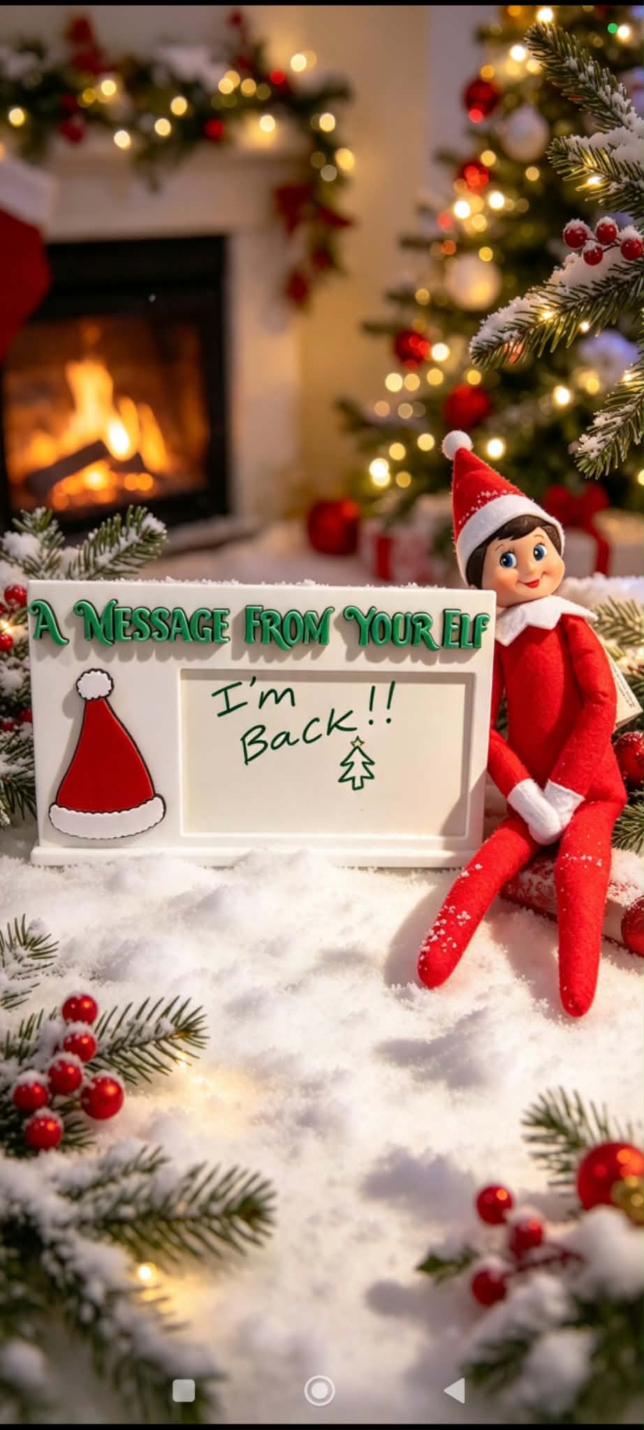 3D printed a message from the elf whiteboard.