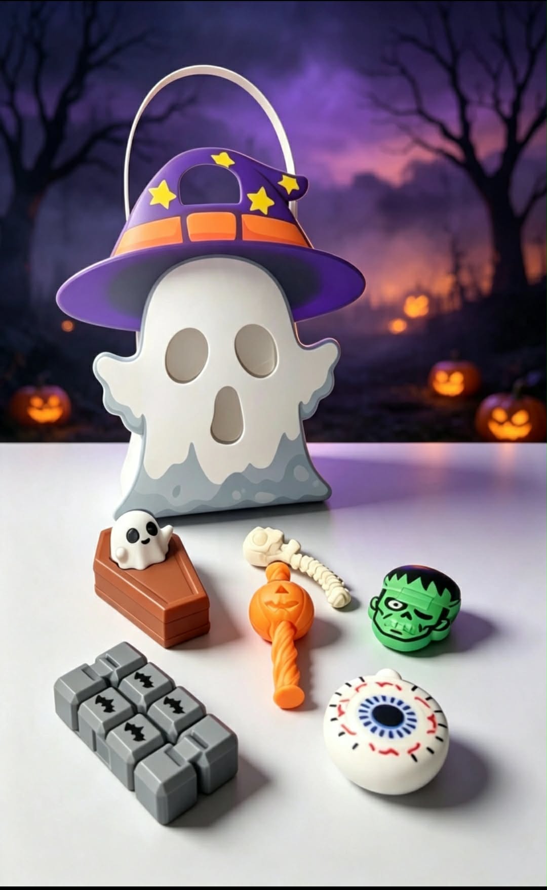 Halloween BOO bag with x6 3d printed items inside.