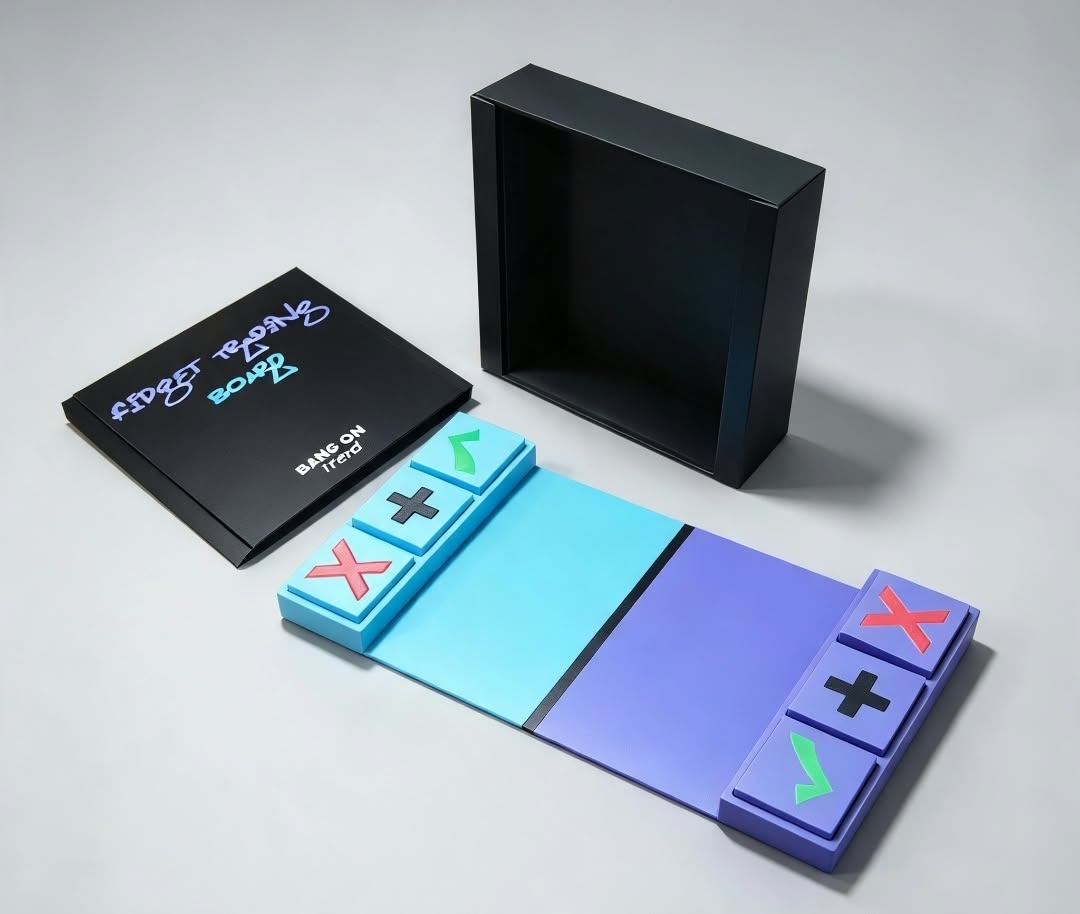 INTRODUCTORY OFFER: 3D printed interactive fidget trading board with storage case.