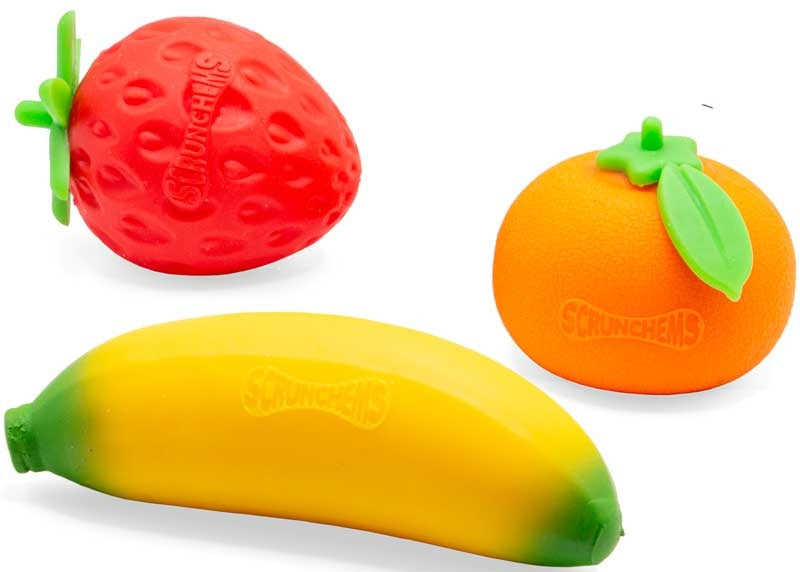 Scrunchems funky squish fruit 3pk.
