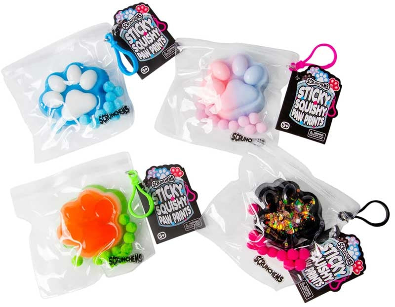 Scrunchems sticky squishy paw prints